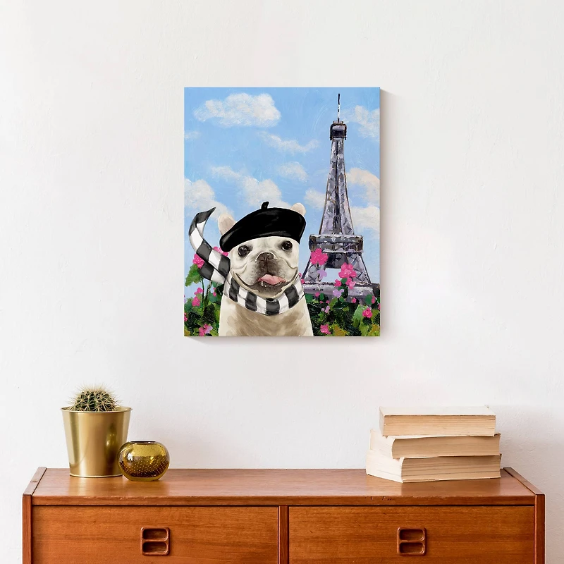 Frenchie in France 1 Canvas Wall Art