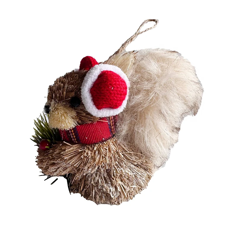 5" Squirrel with Earmuffs Natural Ornament by Ashland®