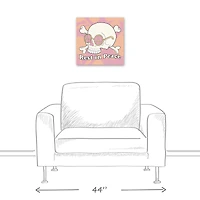 Pink & Coral Skull Rest in Peace Canvas Wall Art