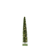 Hello Honey® 25.25" LED Green Rattan Tree with Wood Base
