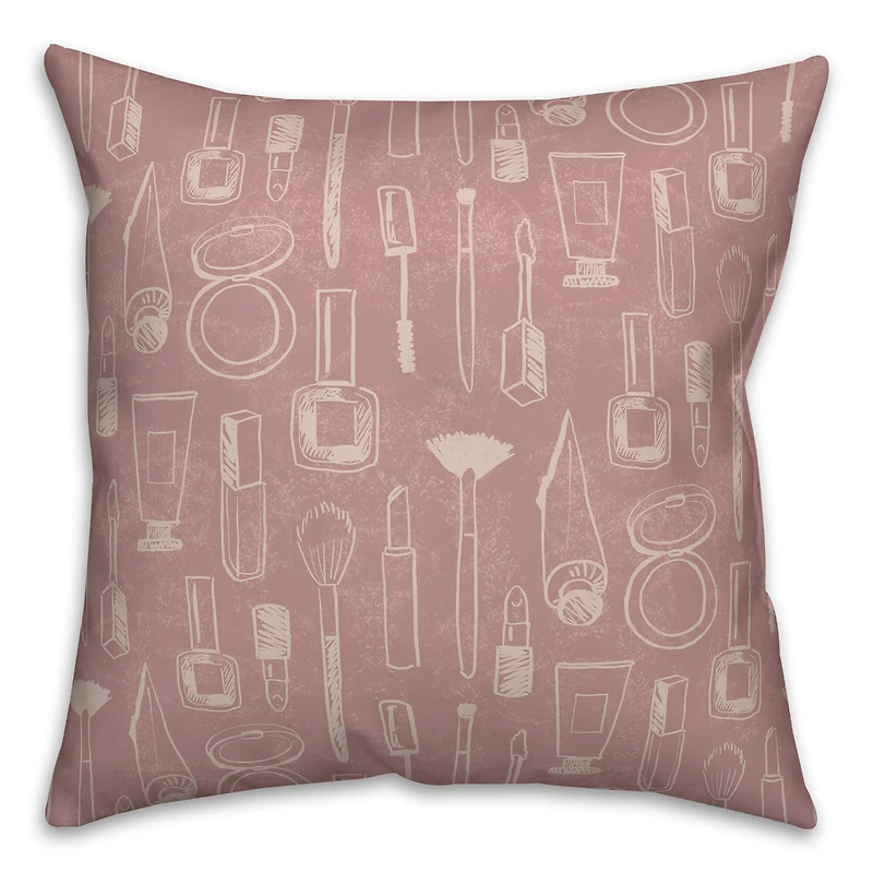 Makeup Icons Throw Pillow