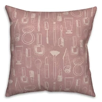 Makeup Icons Throw Pillow