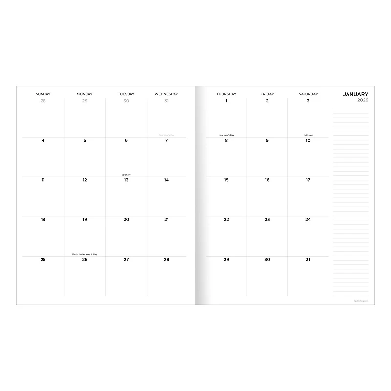 2026 Succulent Large Monthly Planner