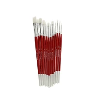 Hello, Artist! Short Handle White Taklon 12 Piece Brush Set
