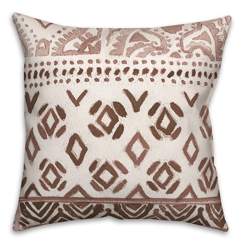 Deep Red Pattern Throw Pillow