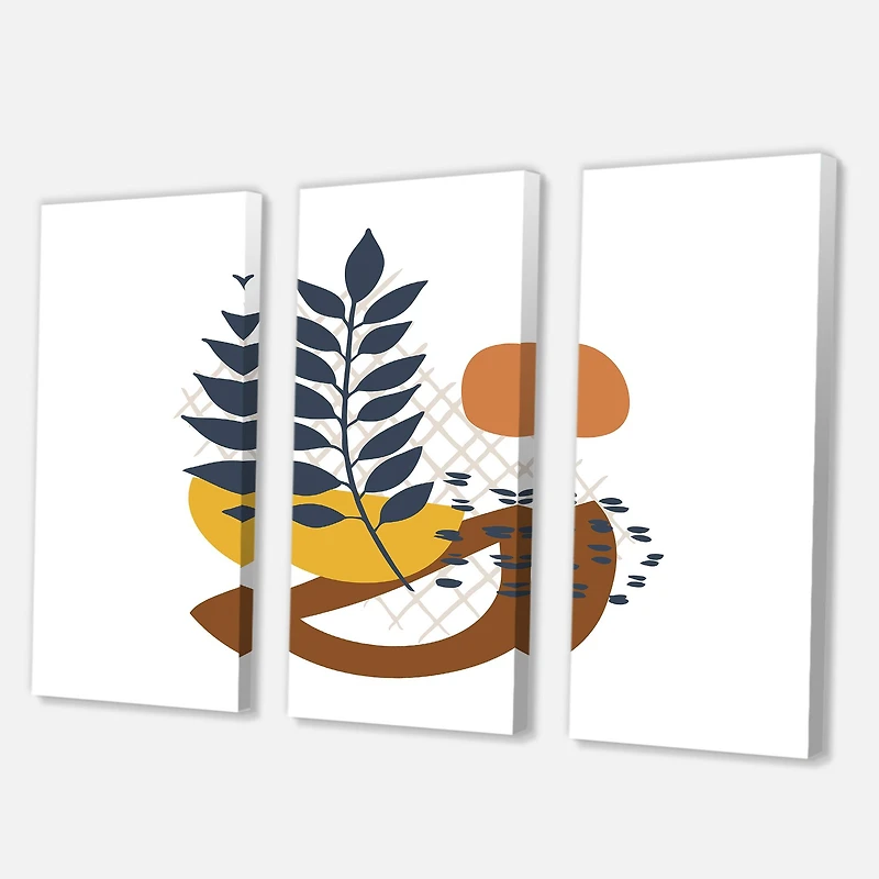 Designart - Elementary Shapes With Abstract Leaves