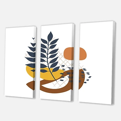 Designart - Elementary Shapes With Abstract Leaves