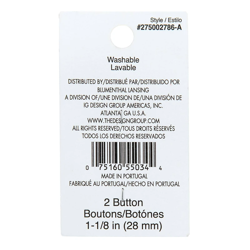 Organic Elements 1 1/8" Yellow Wood Buttons, 2ct.