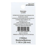 Organic Elements 1 1/8" Yellow Wood Buttons, 2ct.