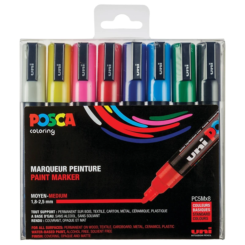 Uni Posca PC-5M Medium Tip Paint Marker Set