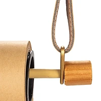 Hello Honey® Natural Wood Wall Mounted Paper Dispenser with Paper Roll