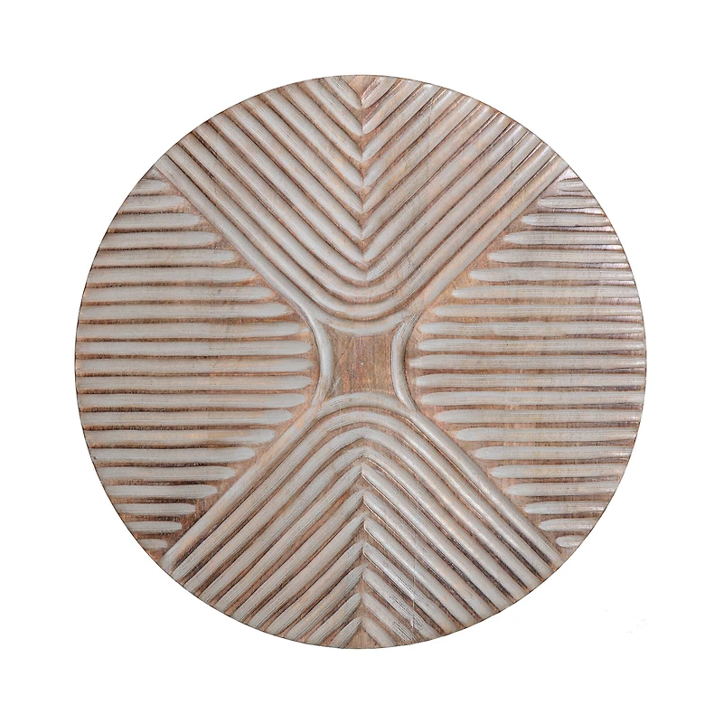 Habitat Robia 20" Distressed Gray Carved Wood Wall Art