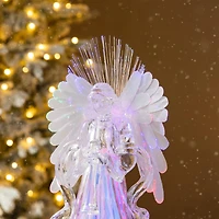 Glitzhome® 12" Acrylic Lighted Tabletop Angel Figurine