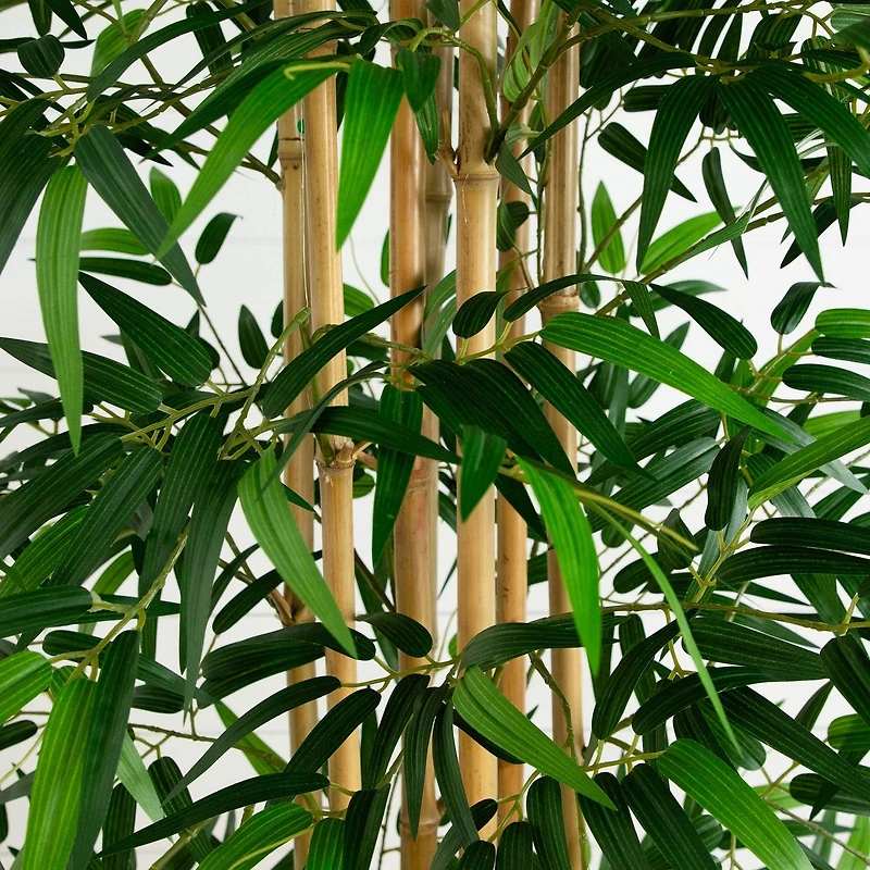 12ft. Green Artificial Bamboo Tree with Real Bamboo Trunks