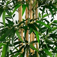 12ft. Green Artificial Bamboo Tree with Real Bamboo Trunks