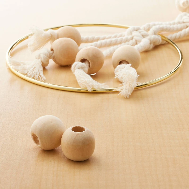 12 Packs: 12 ct. (144 total) Natural Wood Round Beads, 25mm by Loops & Threads®