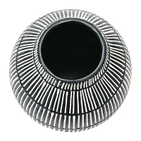Hello Honey® 6" Black & White Debossed Stoneware Vase