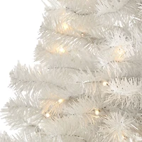 5ft. Pre-Lit White Artificial Christmas Tree, Clear LED Lights