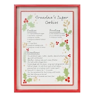 16.5" Framed Grandma's Sugar Cookie Recipe Plaque