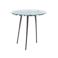 Black Aluminum Modern Accent Table, 22" x 22" x 22"