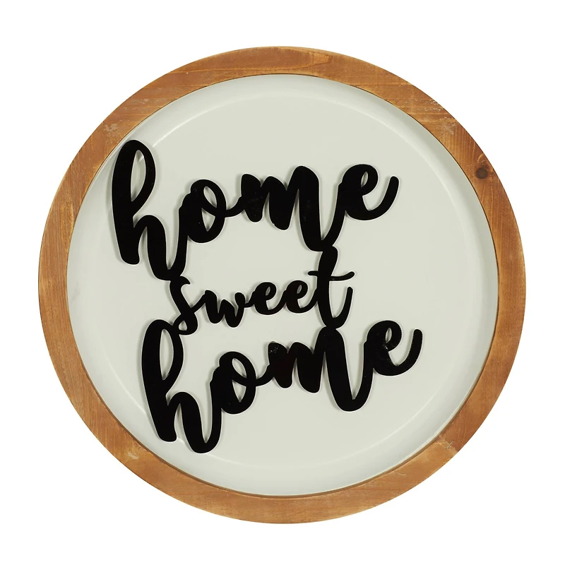 White Metal Farmhouse Wall Decor 17" x 17" x 2"