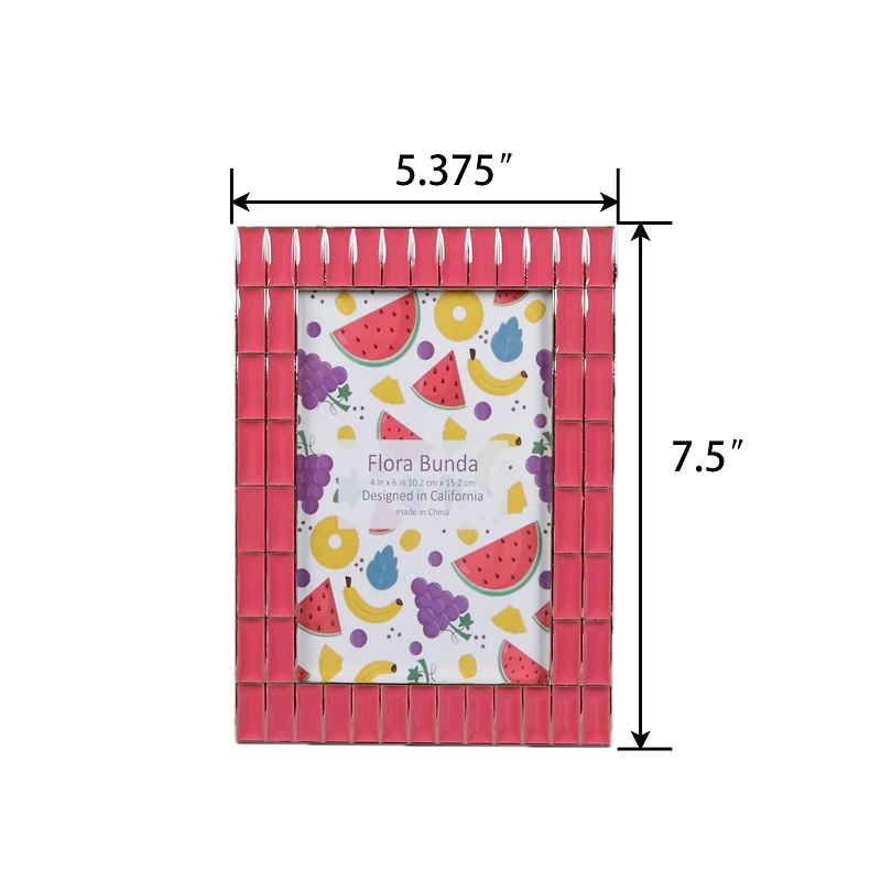 Flora Bunda 4" x 6" Double Brick Wall Zinc Alloy Picture Frame