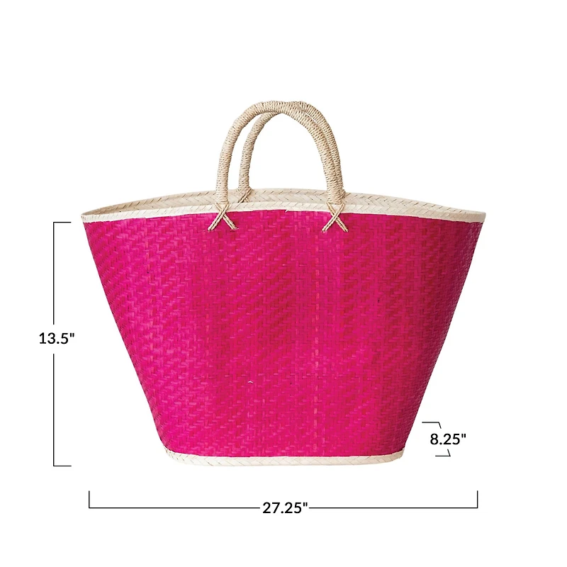 Hello Honey® 27" Pink Palm Leaf Storage Tote Bag