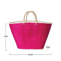 Hello Honey® 27" Pink Palm Leaf Storage Tote Bag