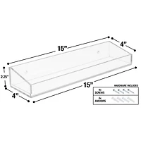 Sorbus 16" Acrylic Bathroom Floating Display Shelves, 2ct.