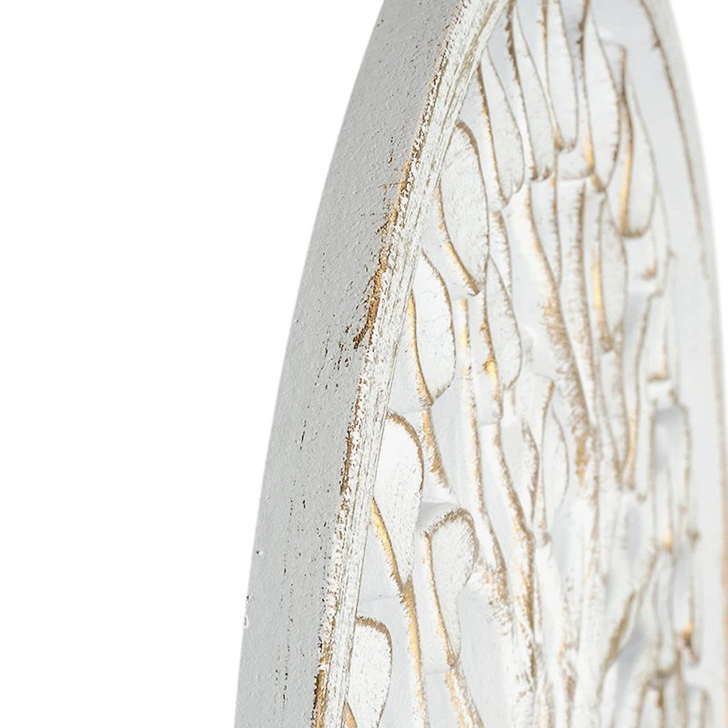 American Art Décor™ 15.5" Tree of Life Medallion Boho Wall Art with White with Gold Accents