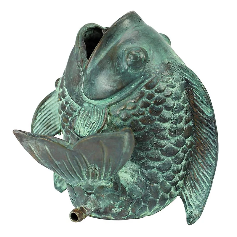 Design Toscano Dancing Asian Fish Bronze Spitting Garden Statue