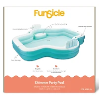 Funsicle 10ft. Teal & White Shimmer Party Lounge Pool