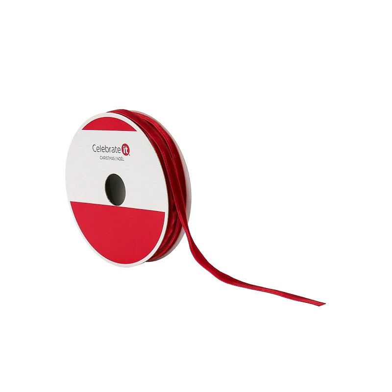 1/4" x 30ft. Red Velvet Ribbon by Celebrate It®