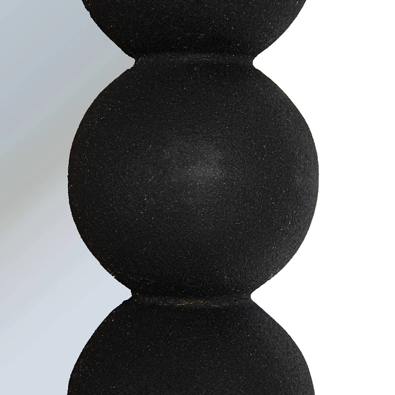 44" Black Oval Wood-Framed Mirror with Curved Border