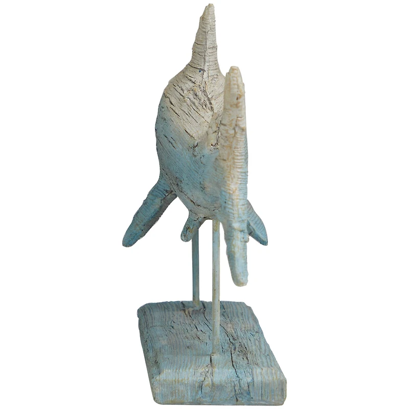 12" Light Blue Ombre Textured Shark Sculpture