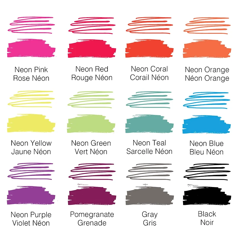 Tulip® Ultimate Fabric Markers Neon, 24 Pack