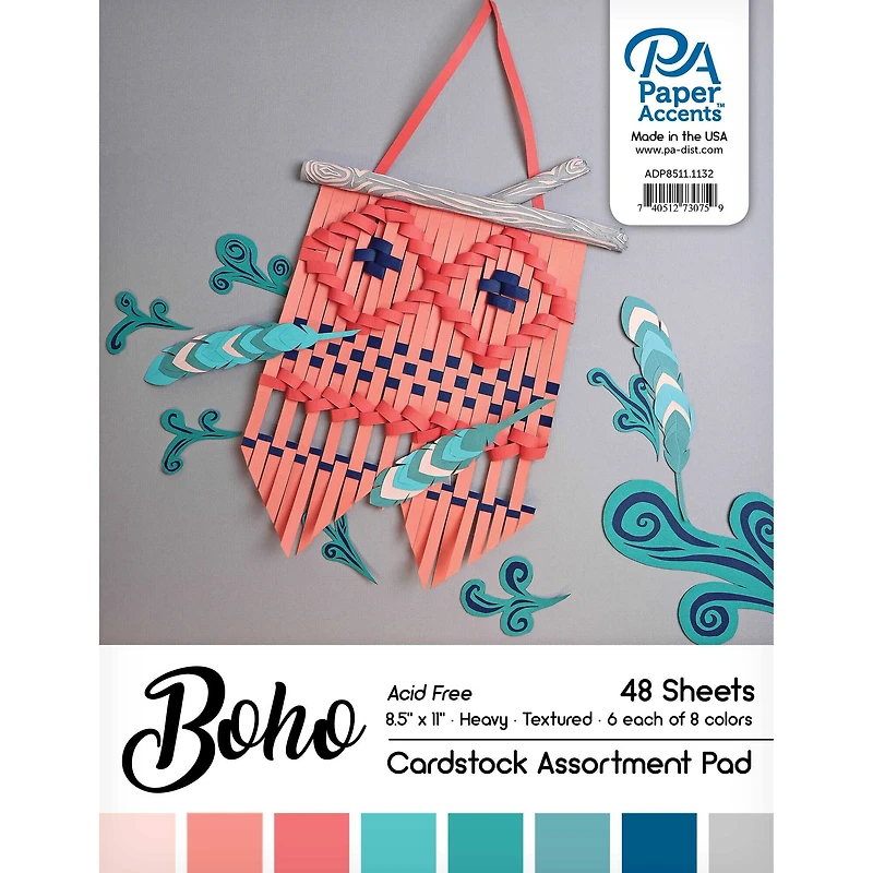 PA Paper™ Accents Boho Assortment Cardstock Paper Pad, 8.5" x 11"