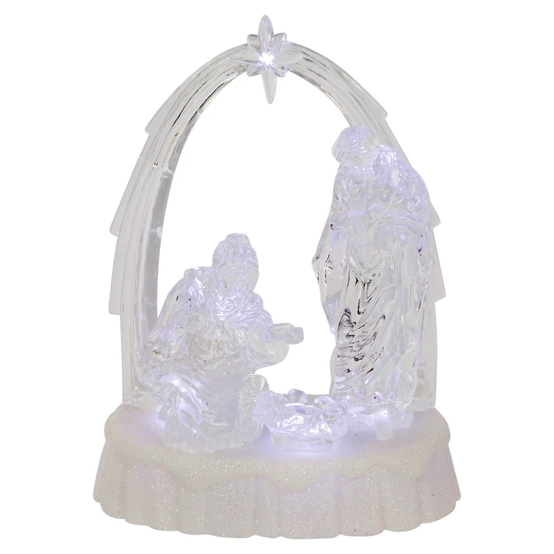7'' LED Lighted Musical Icy Crystal Nativity Scene Christmas Decoration
