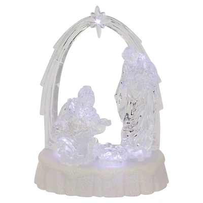 7'' LED Lighted Musical Icy Crystal Nativity Scene Christmas Decoration