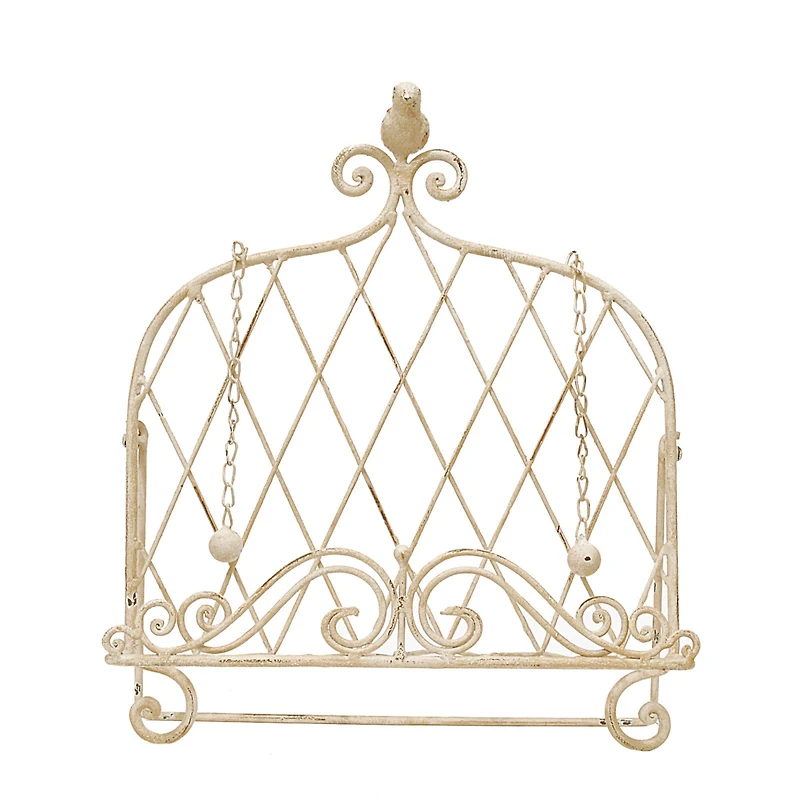 Hello Honey® Cream Finish Metal Cookbook Holder with Bird