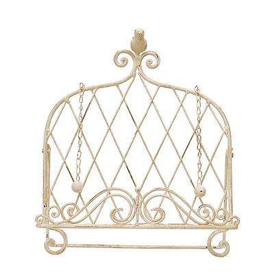 Hello Honey® Cream Finish Metal Cookbook Holder with Bird