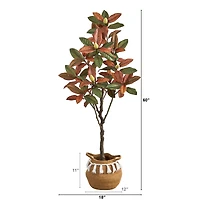 5ft. Artificial Fall Magnolia Tree with Basket