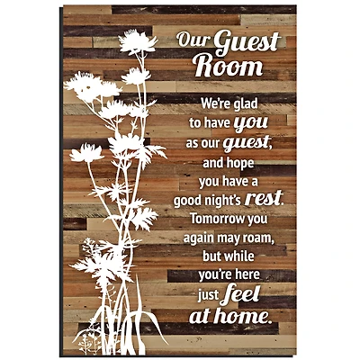 Our Guest Room Wood Plaque Easel