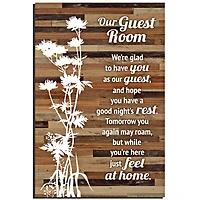 Our Guest Room Wood Plaque Easel