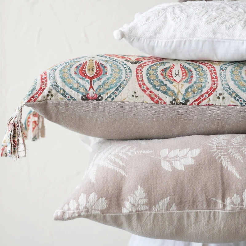 Hello Honey® Natural Botanical Embroidery Pillow Cover