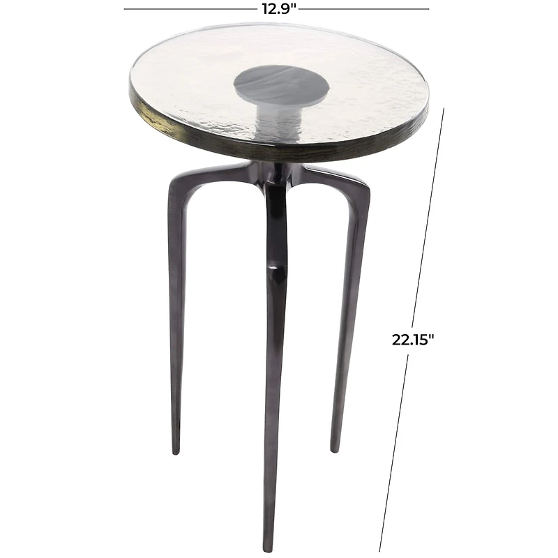 22" Accent Table with Textured Glass Tabletop
