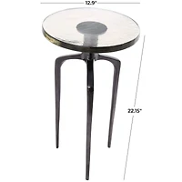 22" Accent Table with Textured Glass Tabletop