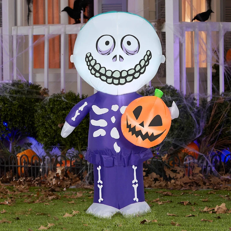 4ft. Airblown® Inflatable Halloween Barrel with Jack-o'-Lantern