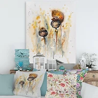 Designart - Mouse Sitting On Poppies