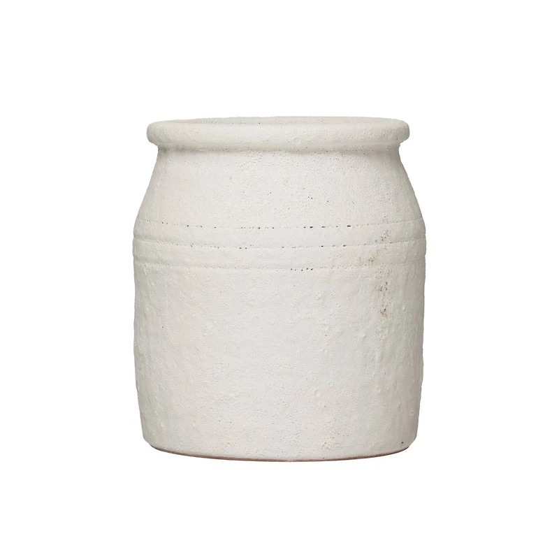 Hello Honey® 7" Decorative Distressed Volcano Glaze Terra Cotta Crock